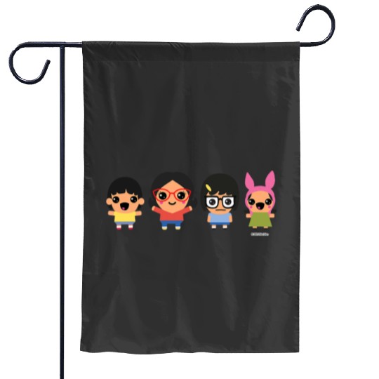Bobs Burgers Chibi Kawaii Linda Gene Tina and Louise Garden Flags