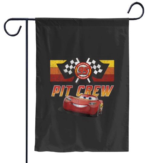 Discover Disney Pixars Cars McQueen Pit Crew Red Distressed Raglan Baseball Tee Garden Flags