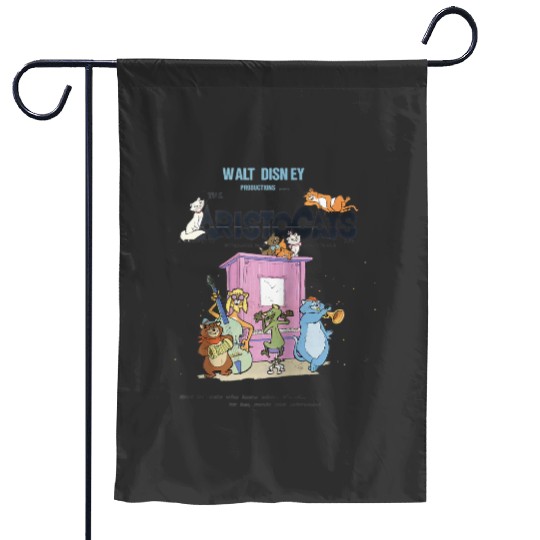 Disney The Aristocats Cats Playing Piano Raglan Baseball Tee Garden Flags