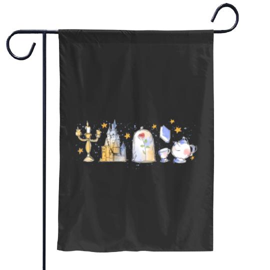 Disney Princess Belle Fall Garden Flags, Beauty and the Beast Characters Garden Flags, Belle Disney World Garden Flags