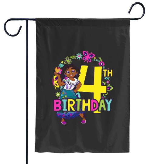 Disney Encanto Mirabel 4th Birthday Smile Floral Portrait Garden Flags