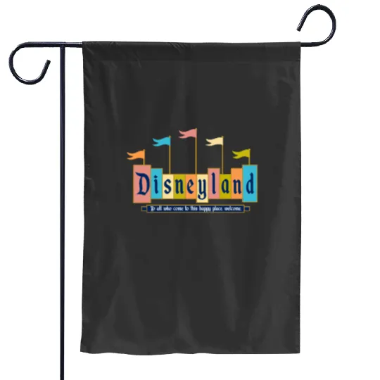 Discover Retro Disneyland Sign Garden Flags