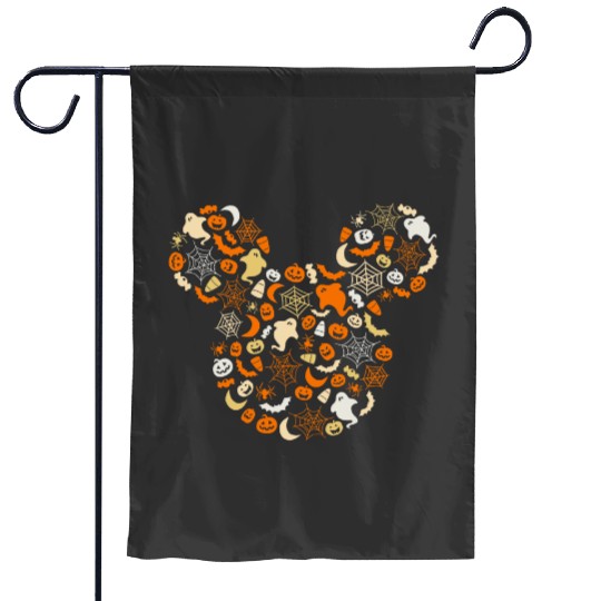 Disney Mickey Mouse Halloween Ghosts Pumpkins Spiders Garden Flags