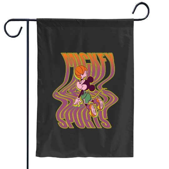 Discover Disney Mickey Mouse Sports Basketball Dunk Wavy Letters Garden Flags