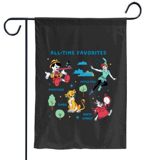Disney Vintages Peter Pan Pinocchio Simba White Rabbit Garden Flags