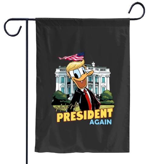 Donald Duck President Again Garden Flags, President Election 2024 Garden Flags, Funny Disney Garden Flags