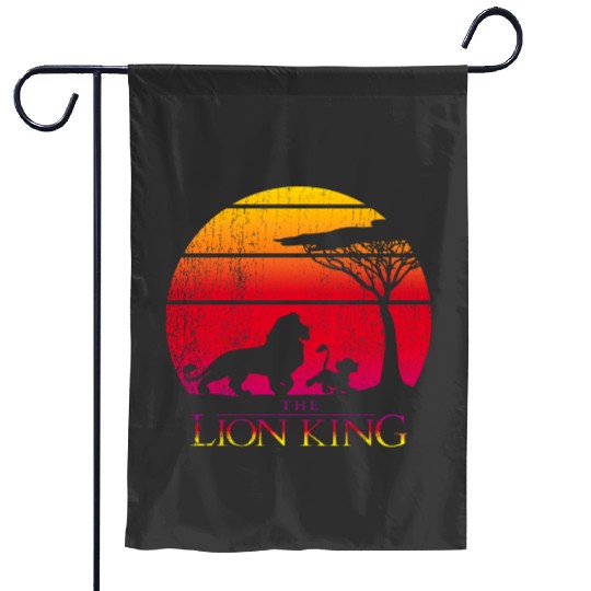 Disney The Lion King Simba Mufasa Silhouettes Distressed Garden Flags