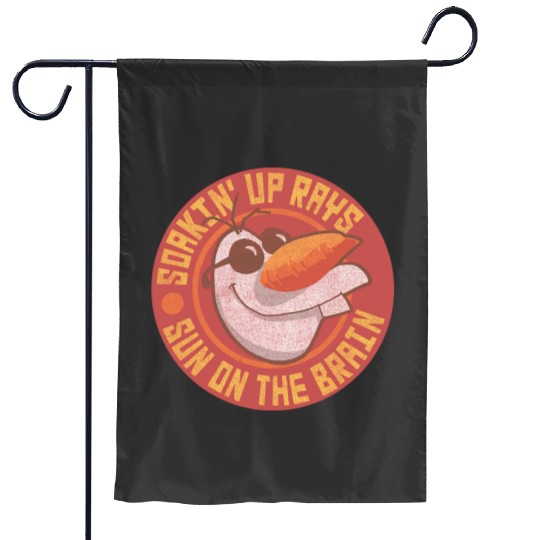 disney frozens Olaf Sun on the Brain Retro Garden Flags