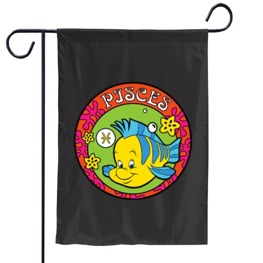 Disney The Little Mermaid Flounder Zodiac Pisces Retro Garden Flags