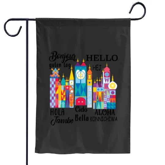 It's a Small World Garden Flags, Disney Garden Flags, Disney Small World, Many Languages Garden Flags