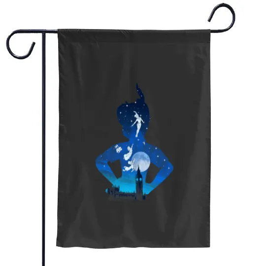 Disney Peter Pan Midnight London Flight Silhouette Fill Garden Flags