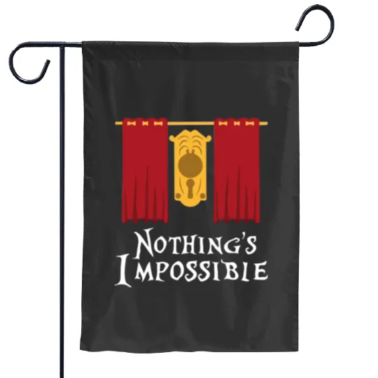 Alice in Wonderland Quote Garden Flags, Nothing's Impossible, The Doorknob Disney Garden Flags