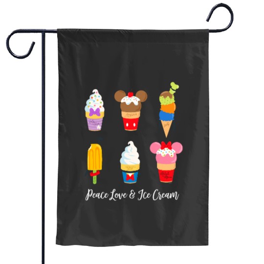 Discover Disney Mickey Pals Summer Treats Peace Love Ice Cream Garden Flags