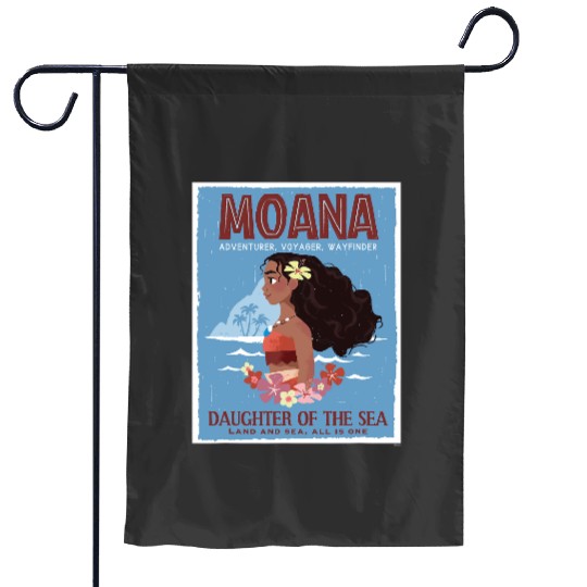 Disney Moana Adventurer Daughter of the Sea Retro Distressed Garden Flags
