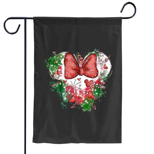 Minnie Mouse Christmas Garden Flags, Disney Christmas, Minnie Head Christmas Garden Flags