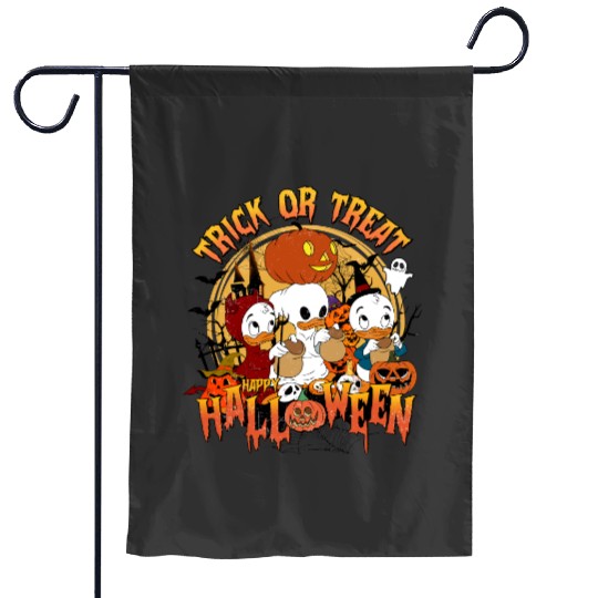 Disney Halloween DuckTales Huey Louie Dewey Trick or Treat Garden Flags