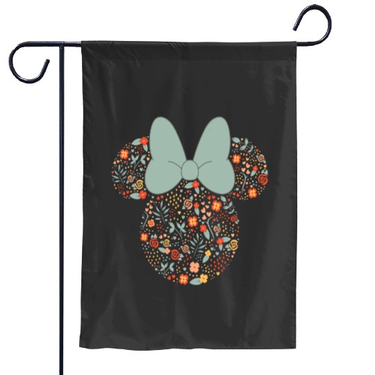 Disney Minnie Mouse Spring Head Icon with Bow Springtime Garden Flags