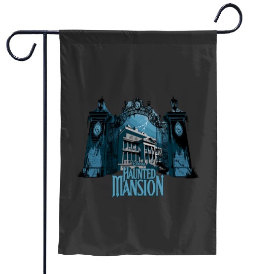 Disney Haunted Mansion Movie Gracey Manor Gates Garden Flags
