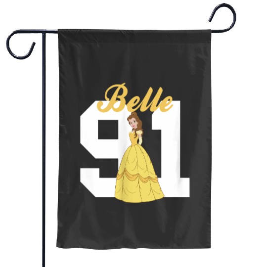 Womens Disney Beauty and the Beast Belle Vintagess Princess Portrait VNeck Garden Flags