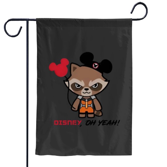 Disney Rocket Raccoon Mickey Ears Garden Flags, Disney Guardians Of The Galaxy Garden Flags