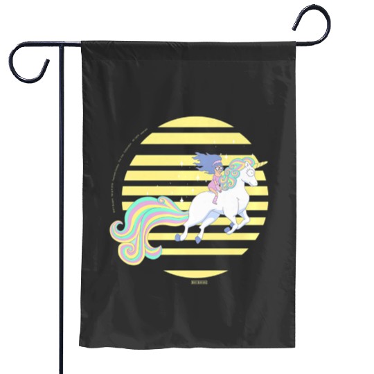 bobs burgers tina riding pastel Unicorns Garden Flags