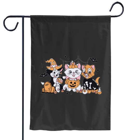 Disney Cat Halloween  Garden Flags, Aristocats Halloween Garden Flags, Marie Toulouse Berlioz, Spooky Season Garden Flags, Halloween Party Garden Flags
