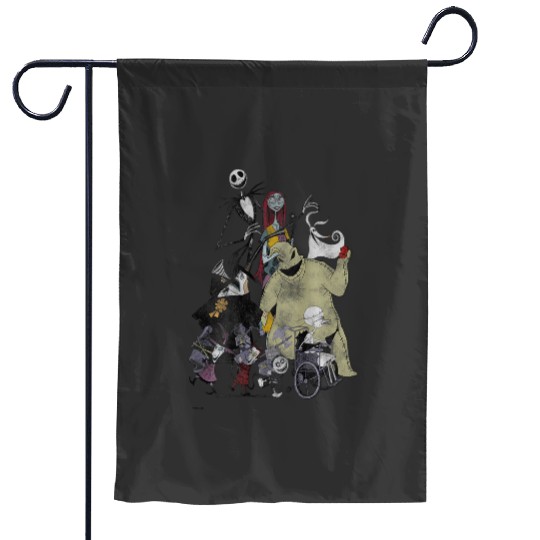 Disney Nightmare Before Christmas Group Shot Front Back Garden Flags