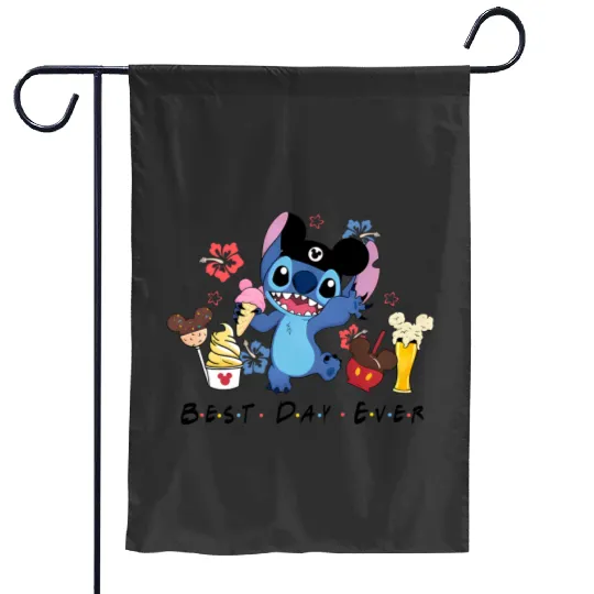 Disney Stitch Best Day Ever Garden Flags, Disney Stitch Garden Flags