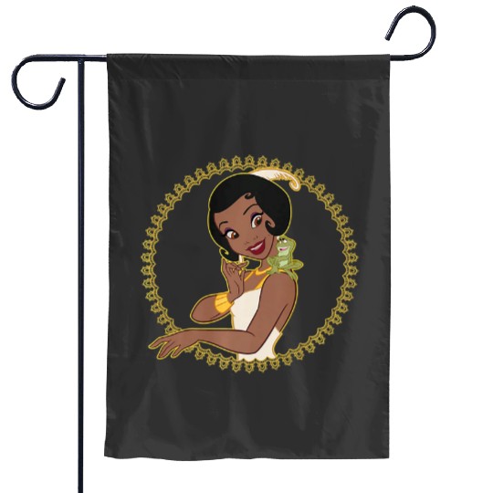 disney princess and frog tiana naveen frame premium Garden Flags