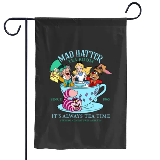 Vintage Alice in Wonderland Garden Flags, Mad Hatter Garden Flags, Tea Party Garden Flags, Disney Family Vacation, Disneyland Trip