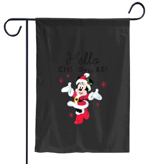 disney santa minnie mouse hello christmas holiday Garden Flags