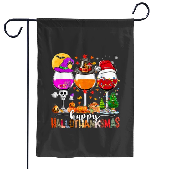 Happy Hallothanksmas Wine Glasses Wine Lover, Stitch Eras Tour , Stitch Shirt, Disney Land Lilo and Stitch Garden Flags