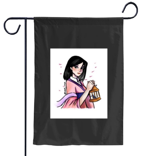 Chibi Modern Mulan Sticker: Disney Mulan Anime Mushu, Mulan and Mushu Garden Flags