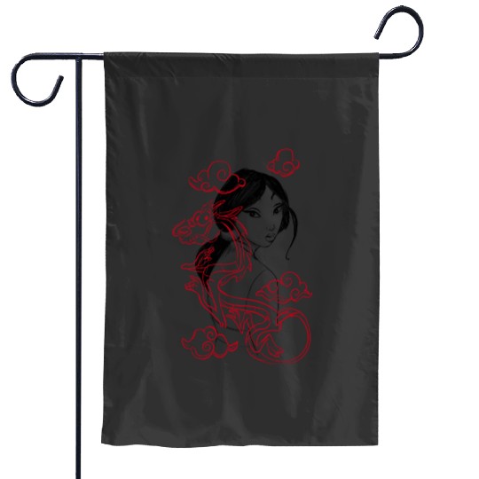 Dishonor On You: Disney Mulan Anime Mushu, Mulan and Mushu Garden Flags