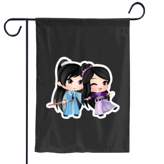 Warrior Princess Sticker4: Disney Mulan Anime Mushu, Mulan and Mushu Garden Flags