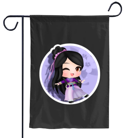 Warrior Princess Sticker5: Disney Mulan Anime Mushu, Mulan and Mushu Garden Flags