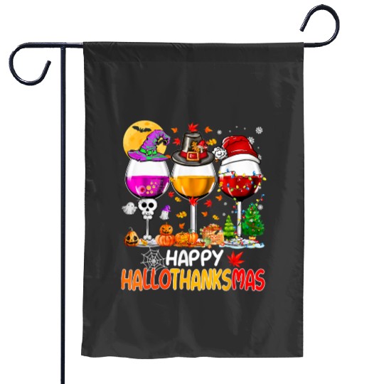 Happy Hallothanksmas Wine Glasses Wine Lover Men Women Gift  , Stitch Eras Tour , Stitch Shirt, Disney Land Lilo and Stitch Garden Flags