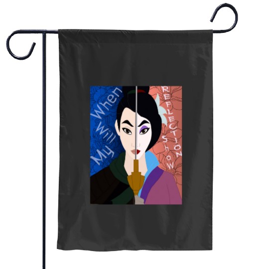 Vintage Animated Fantasy Action-Adventure Film  : Disney Mulan Anime Mushu, Mulan and Mushu Garden Flags