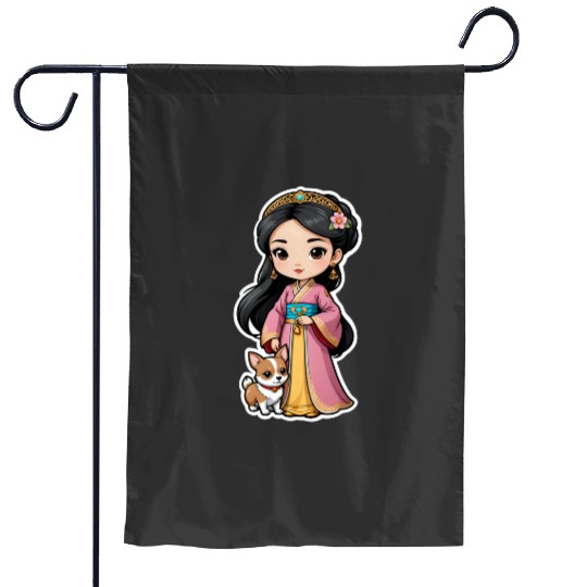 Cookie Chibi Head Nya Annoyed Elemental Master and Water Sticker: Disney Mulan Anime Mushu, Mulan and Mushu Garden Flags