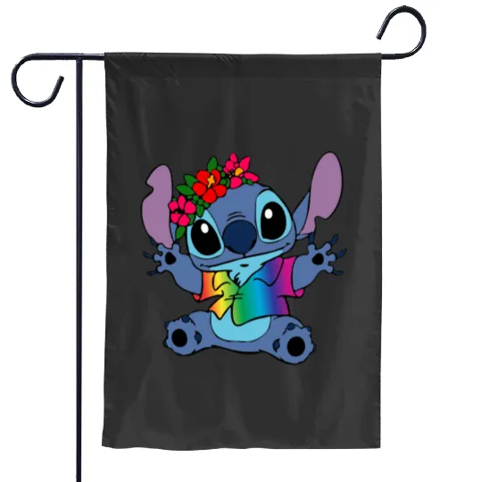 Rainbow pride stitch  , Stitch Eras Tour , Stitch Shirt, Disney Land Lilo and Stitch Garden Flags