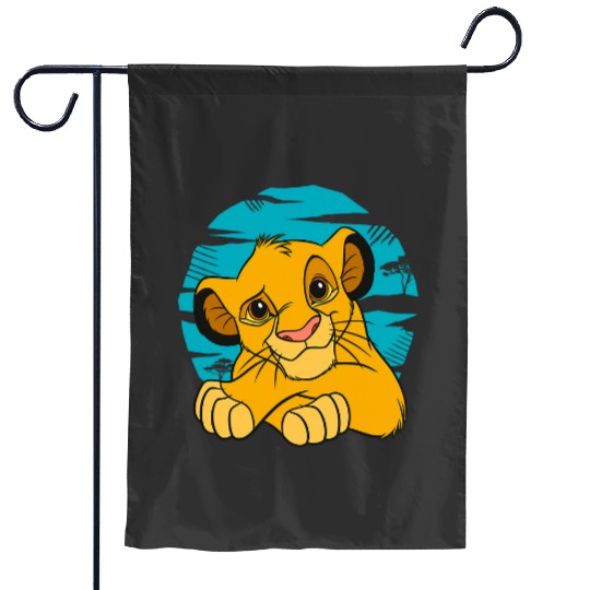Disney The Lion King Young Simba Resting Blue 90s Garden Flags