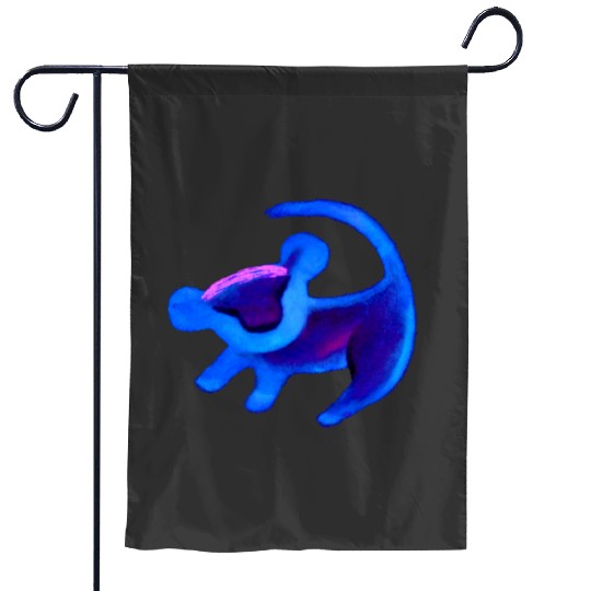disney lion king simba cave painting blue hue Garden Flags