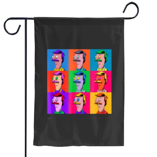bobs burgers bob pop art portrait Garden Flags