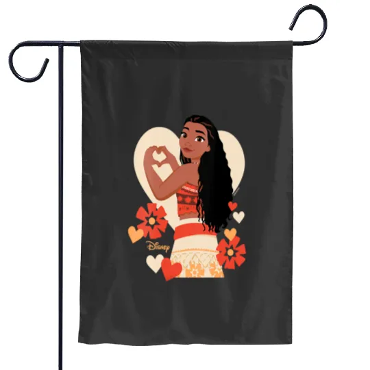 Womens Disney Princess Moana Heart Valentines Day VNeck Garden Flags