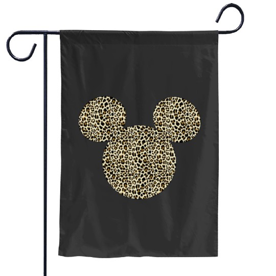 disney mickey mouse cheetah print silhouette fill Garden Flags