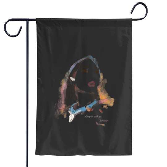 Disney Pocahontas Watercolor Portrait Quote Graphic Garden Flags