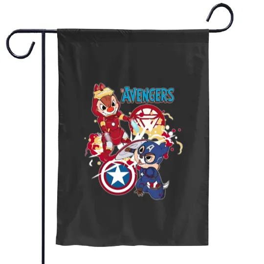 Disney Chip And Dale Avengers Garden Flags, Chip And Dale Garden Flags