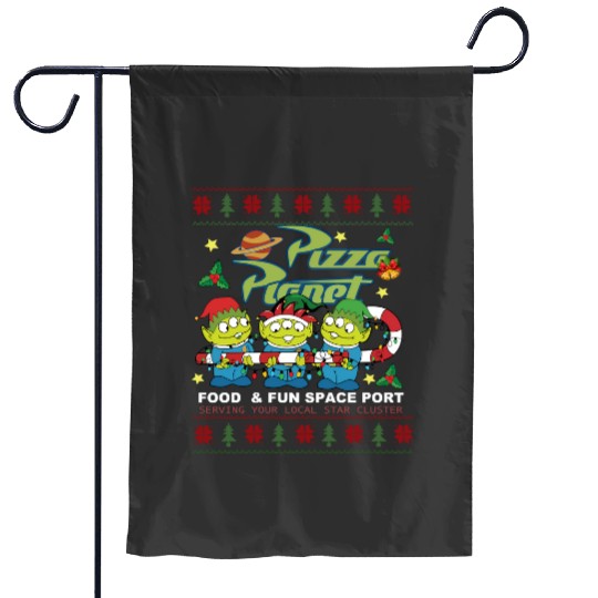 Disney Christmas Toy Story Pizza Planet Aliens Garden Flags