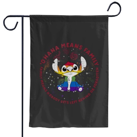Disney Lilo Stich Ohana Pride Circle Garden Flags
