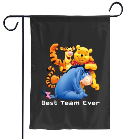 Disney Best Team Ever Garden Flags, Disneyworld Eeyore Winnie The Pooh Tiger Garden Flags, Animal Kingdom Garden Flags